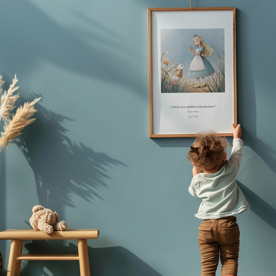 detsky plakat alenka v risi divu modra1